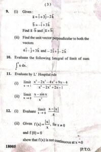 BCA Mathematics Question Paper 2020